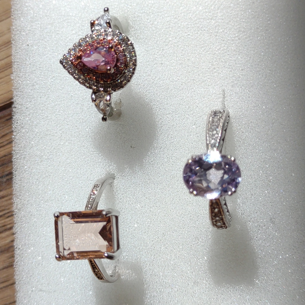 Sterling Silver Rings, lot of 3 rings. Approximately size 6.